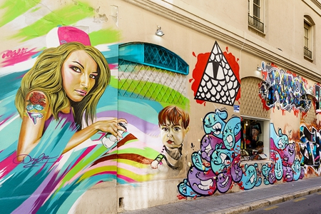Ein Kunstviertel hat sich zum Emblem der Street Art und der Underground-Kultur entwickelt